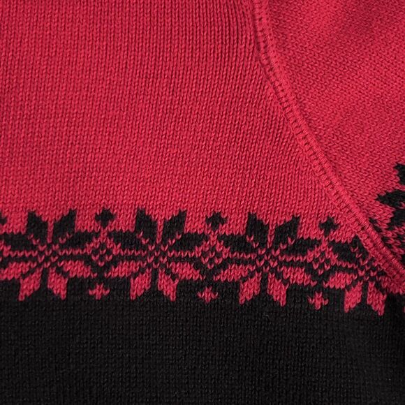 Vintage Eddie Bauer Sweater Mens 2 XL Christmas Red/Black Heavy Japan Dadcore - Picture 8 of 16